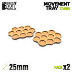 Green Stuff World Movement Tray Round 25mm (AoS) Skirmish 10 Modelli (2pz)