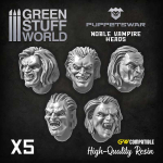 Green Stuff World Puppetswar Noble Vampire Heads (5pz)